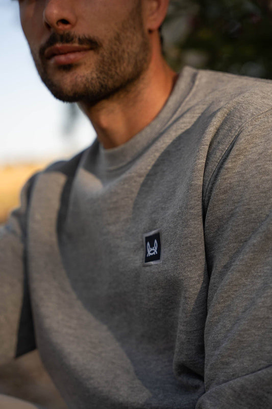 Sweat-shirt Basique Patch Gris: Gris / M