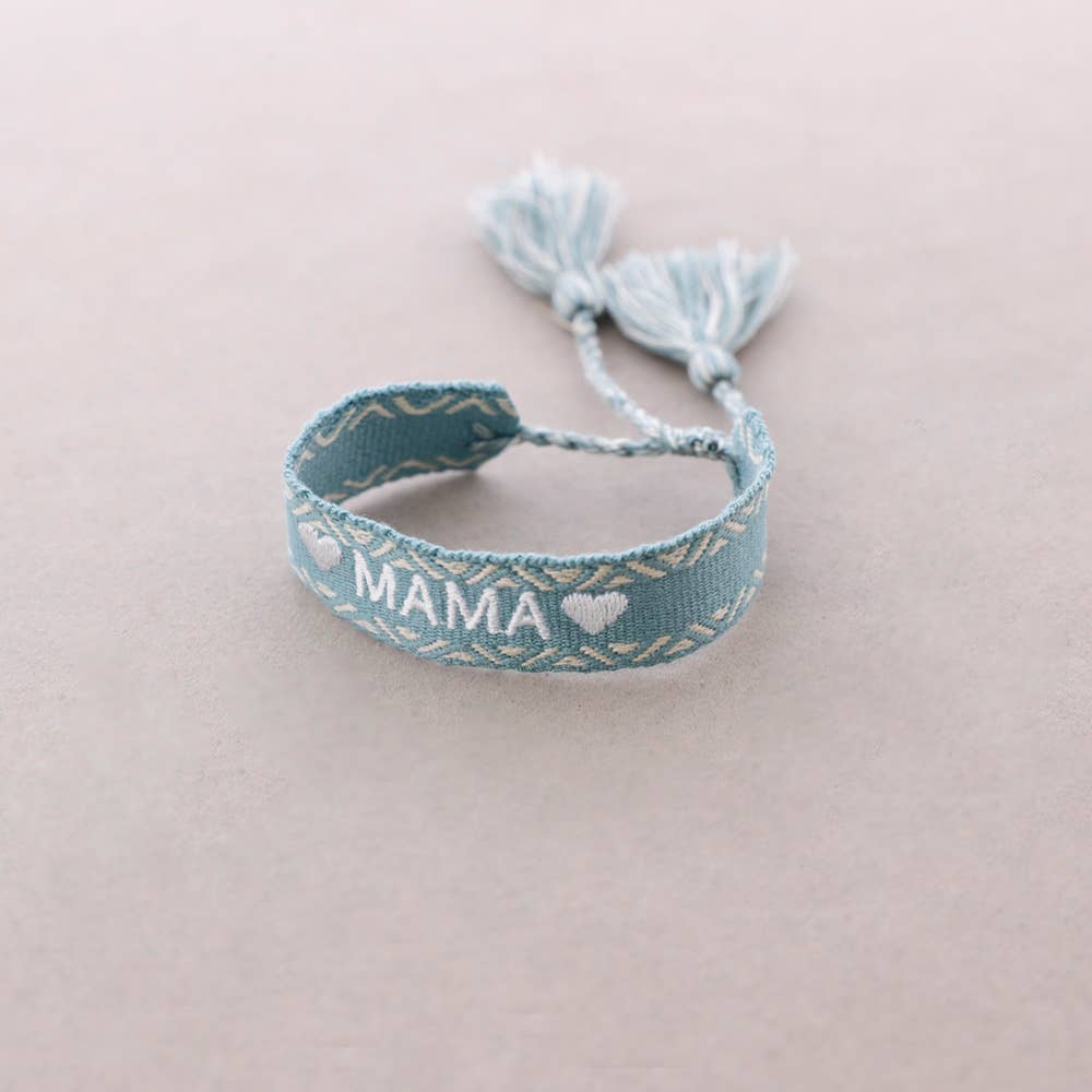 Bracelet macramé Mama: Bleu