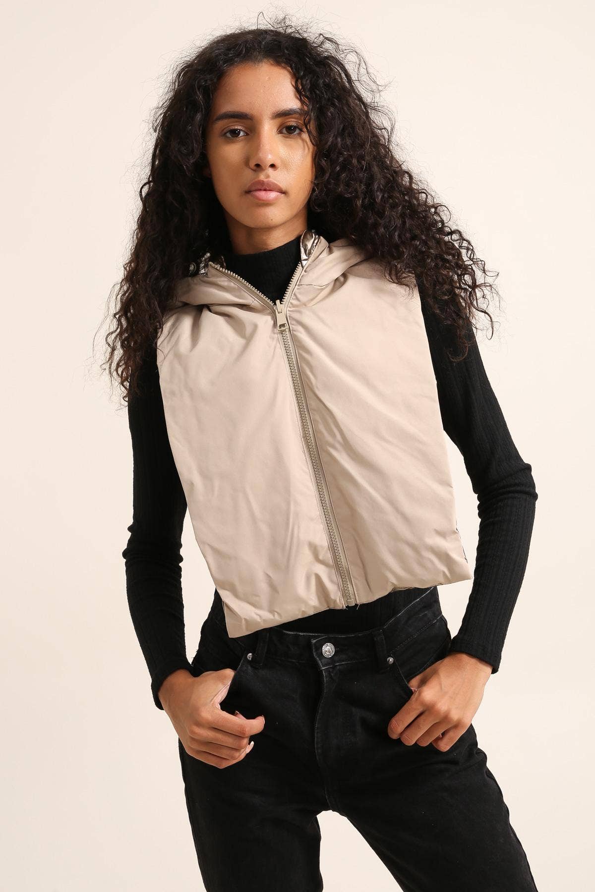 Capuche doudoune imperméable réversible : Acier