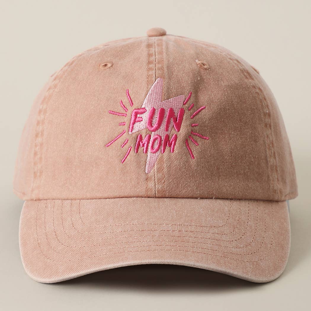 Casquette coton brodée « FUN MOM » Vert