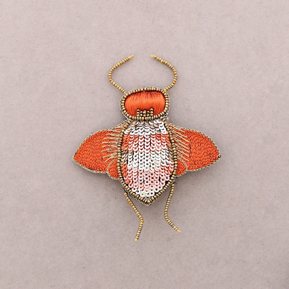 Broche Insecte Paillettes: Fucsia