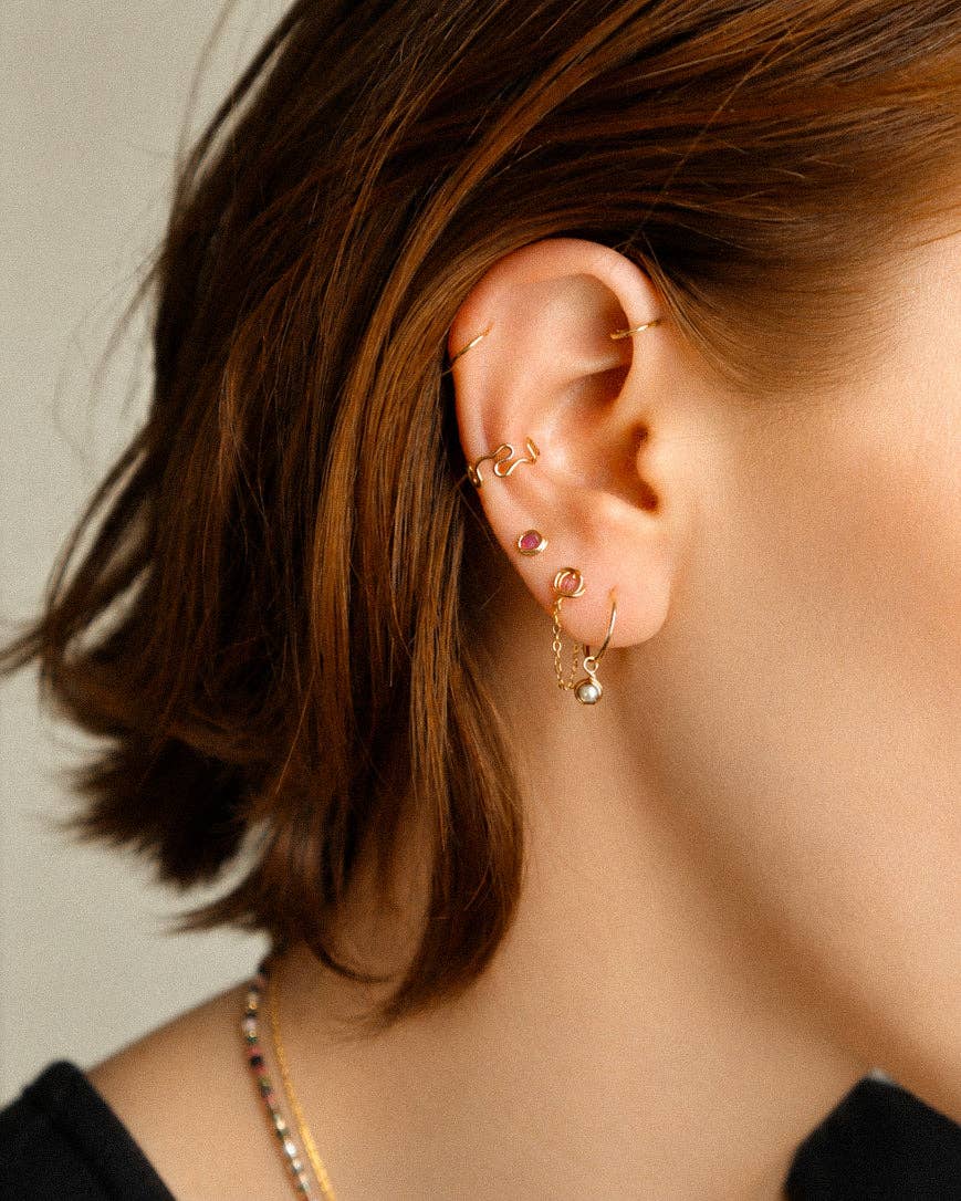 Auster - rose: Or / Tourmaline rose / Paire - DupontDupont