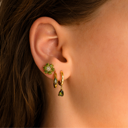 Boucles d'oreilles pendantes vert olive - DupontDupont