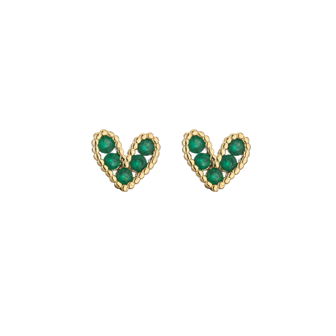 Clous d'oreilles cœur vert - DupontDupont