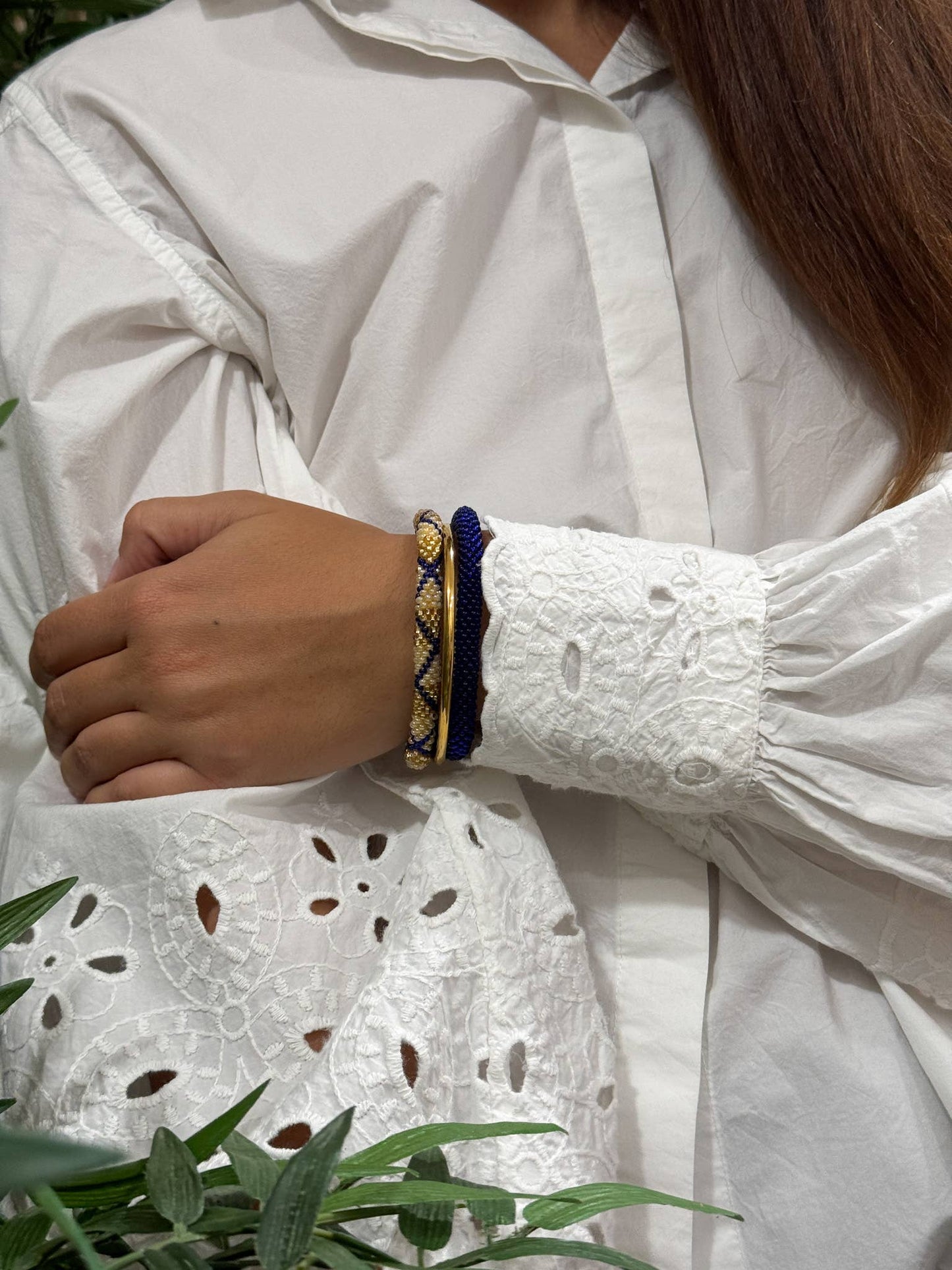 Bracelet népalais perles de verre B39