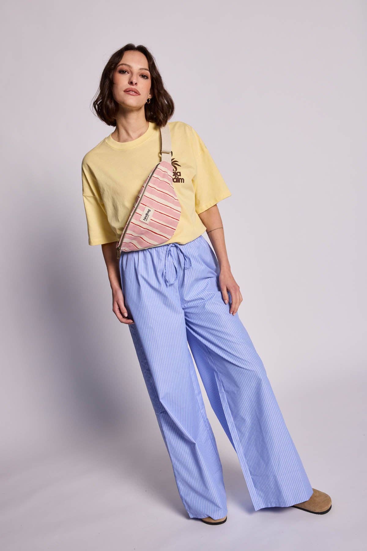 Sac banane Olivia Rayures rouge et rose