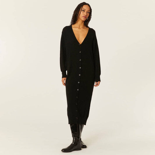 ROBE EN MAILLE BOUTONNÉE NOIRE