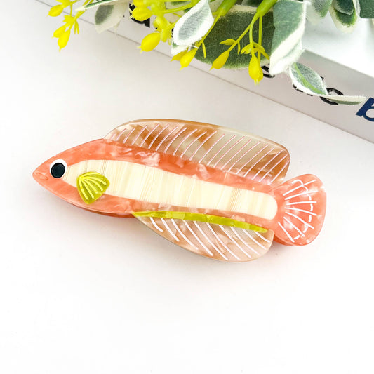 Pince à cheveux Arowana argentée, pince à cheveux série animaux marins: Rose - DupontDupont