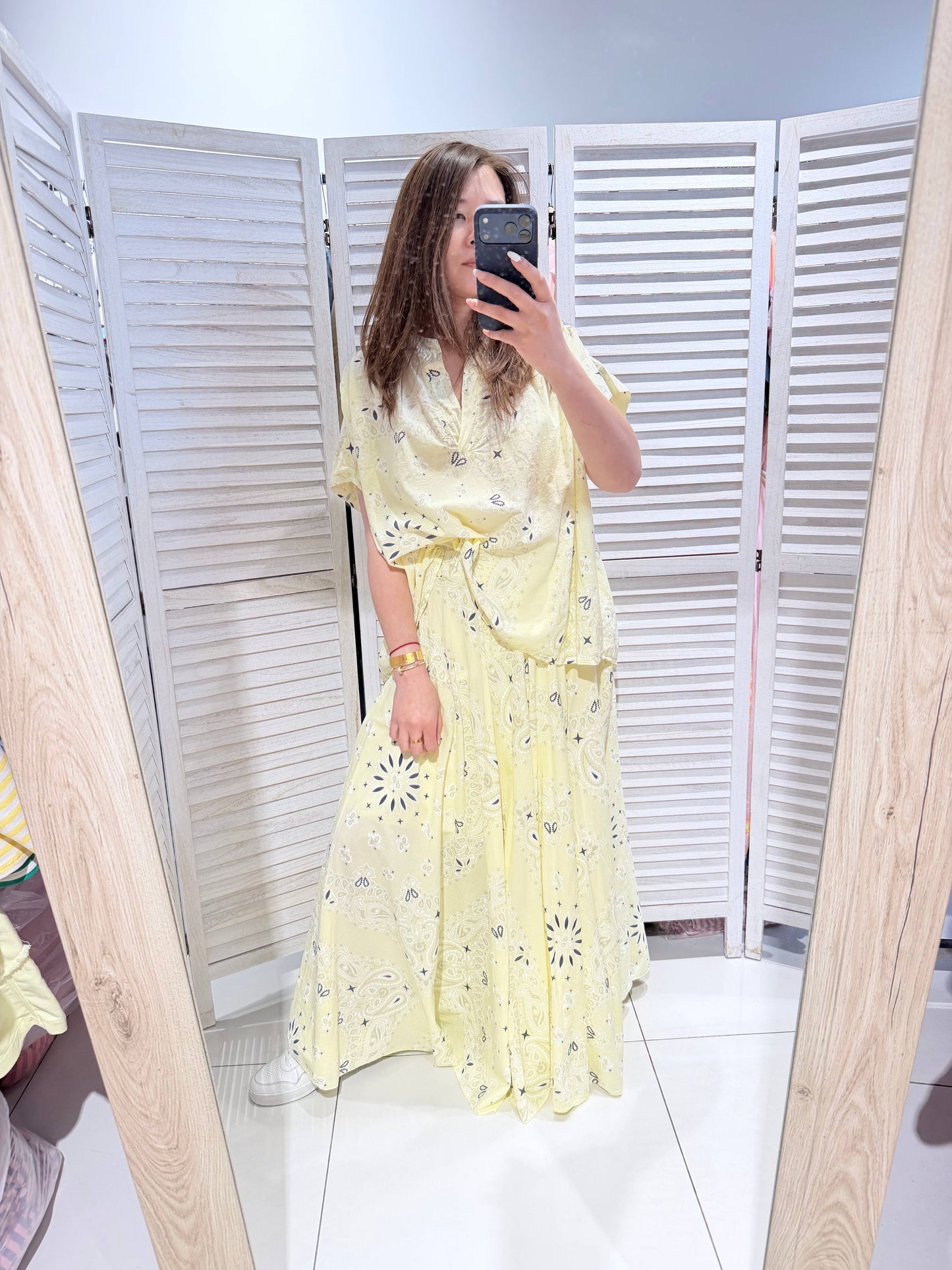 Ensemble imprimé 100% coton: Jaune / TU