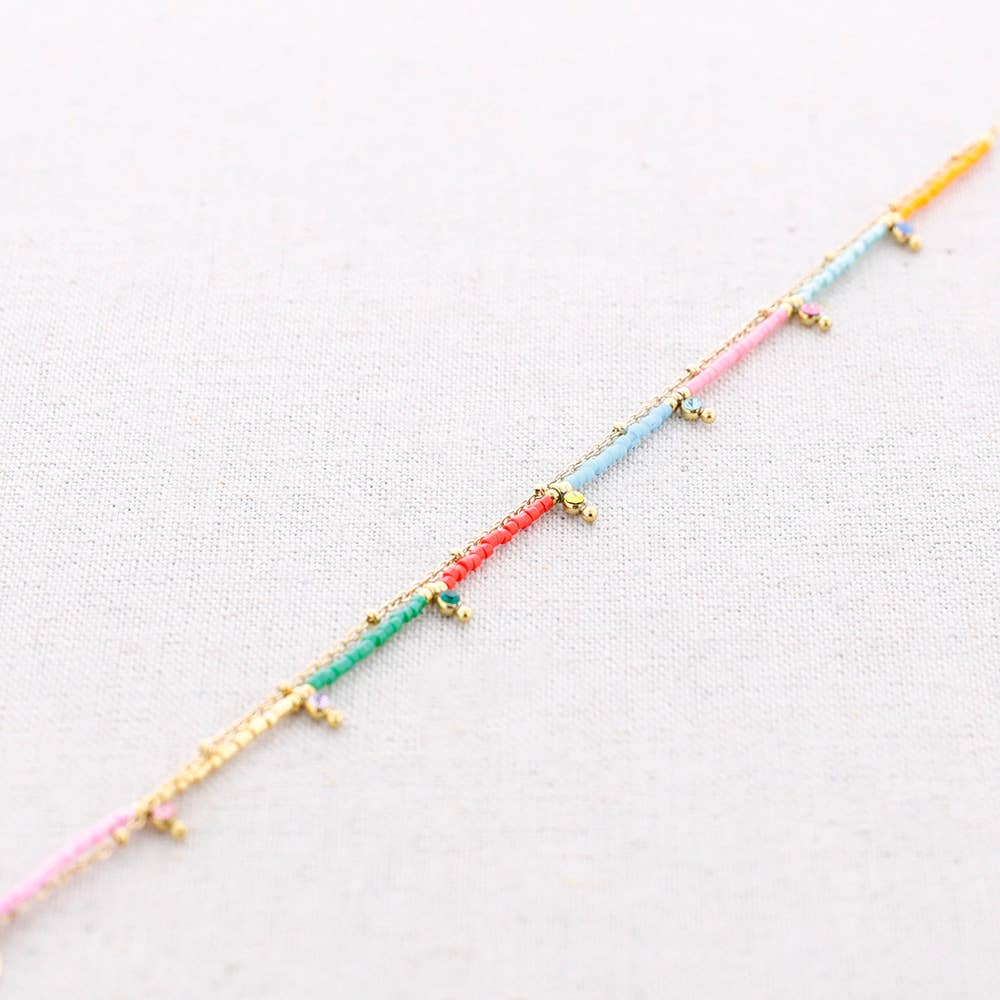 Bracelet de cheville en acier Miyuki à double perles: Combiné 4
