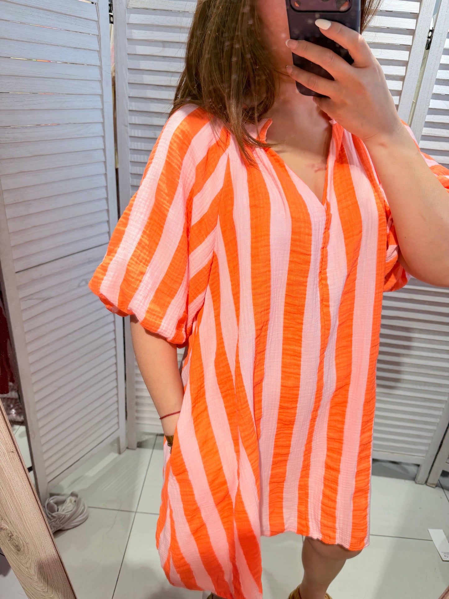 Robe imprimée coton: Rose / TU