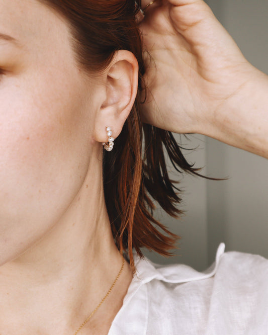 Beaume - blanc: Or / Perle de culture / Paire - DupontDupont