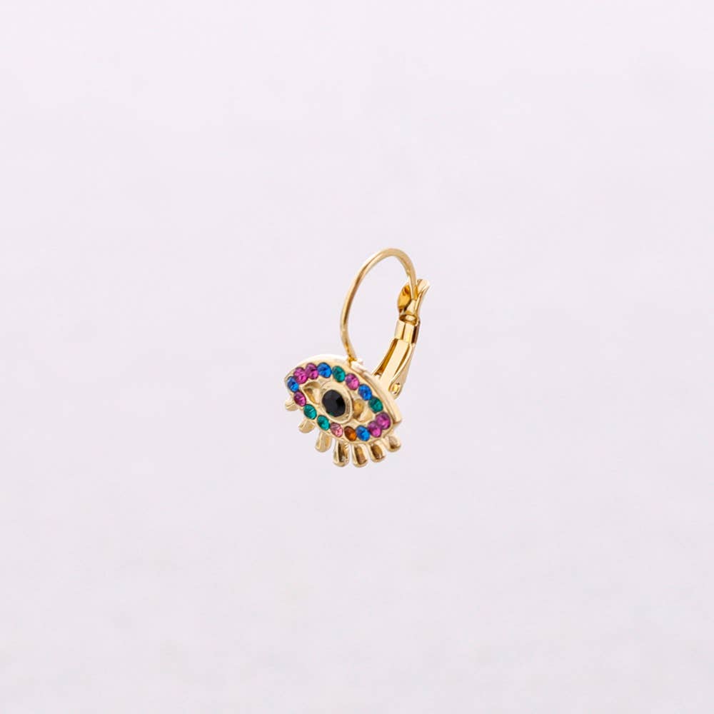 Boucles d'oreilles Acier Œil Turc Cristaux: Multicolore