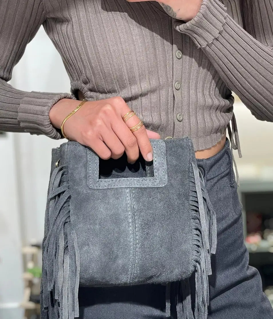 Sac en daim suédé vert