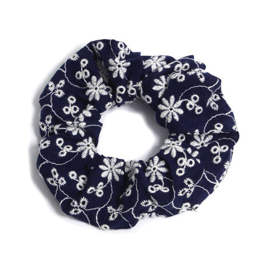 Chouchou à fleurs brodées