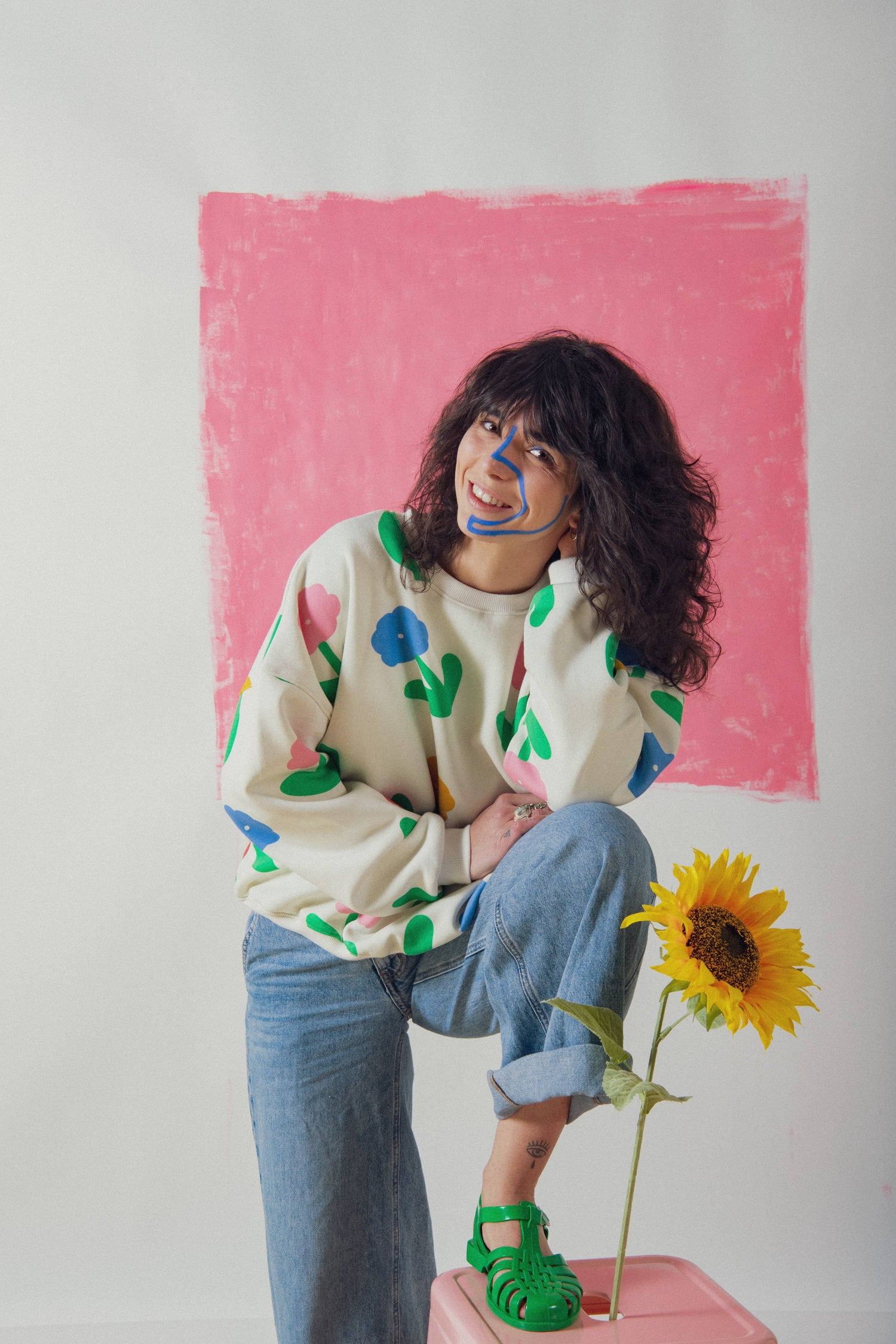 Sweat Femme Oversize Coton - Multiflower - DupontDupont