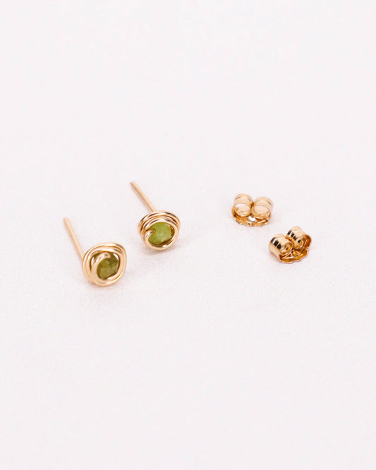 Auster - vert: Or / Tourmaline vert / Paire - DupontDupont