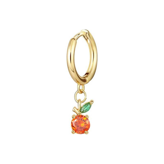 Boucle d’oreille puce orange Pomme