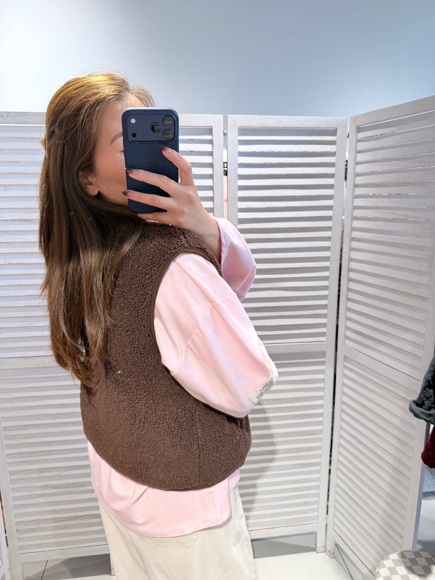 Gilet imprimé cœur: Marron Foncé / TU