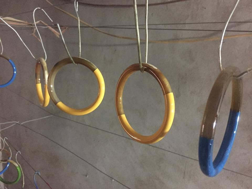 Jonc laqué en corne de buffle Vert Pomme: C31-M