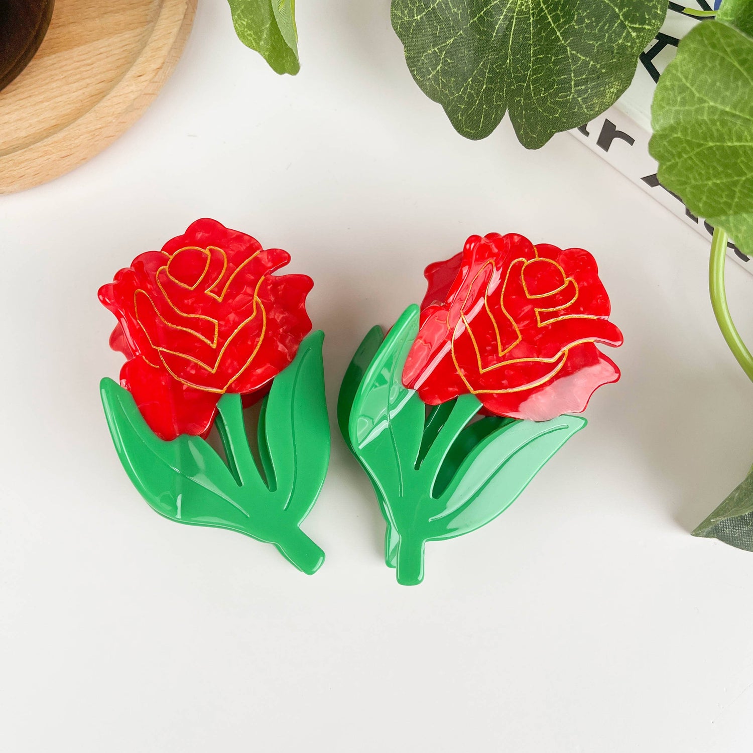 Élégante pince à cheveux rose, pince à cheveux pour la Saint-Valentin - DupontDupont