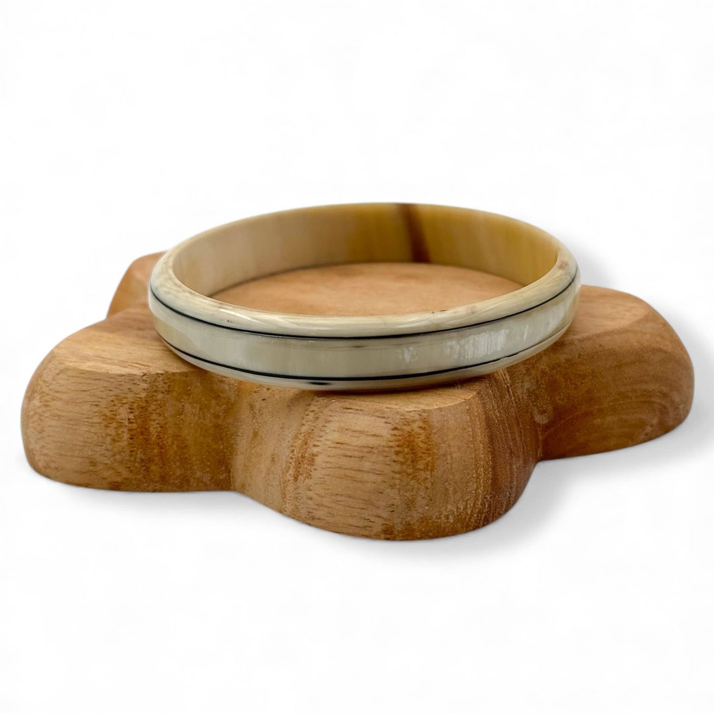 Jonc corne de buffle naturelle & lignes noires