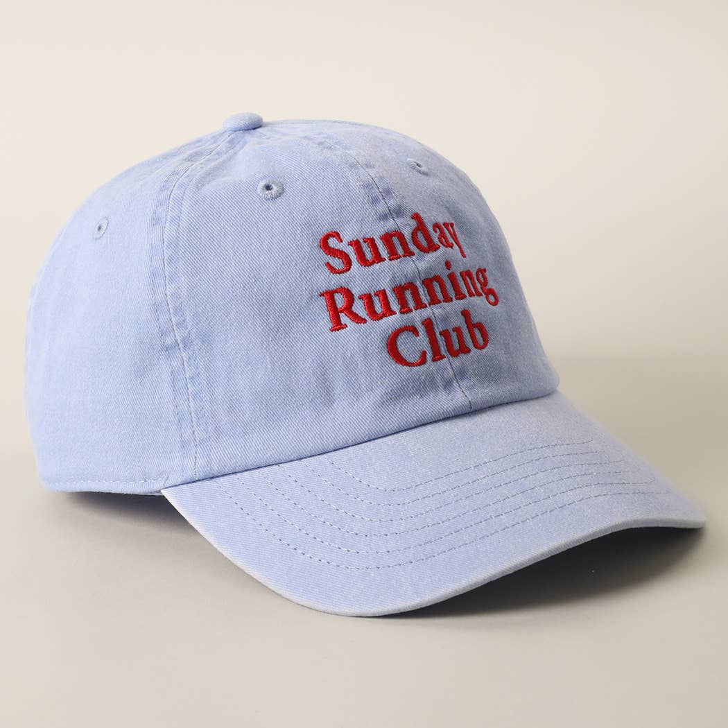 Casquette coton brodée « Sunday Running Club » Bleu